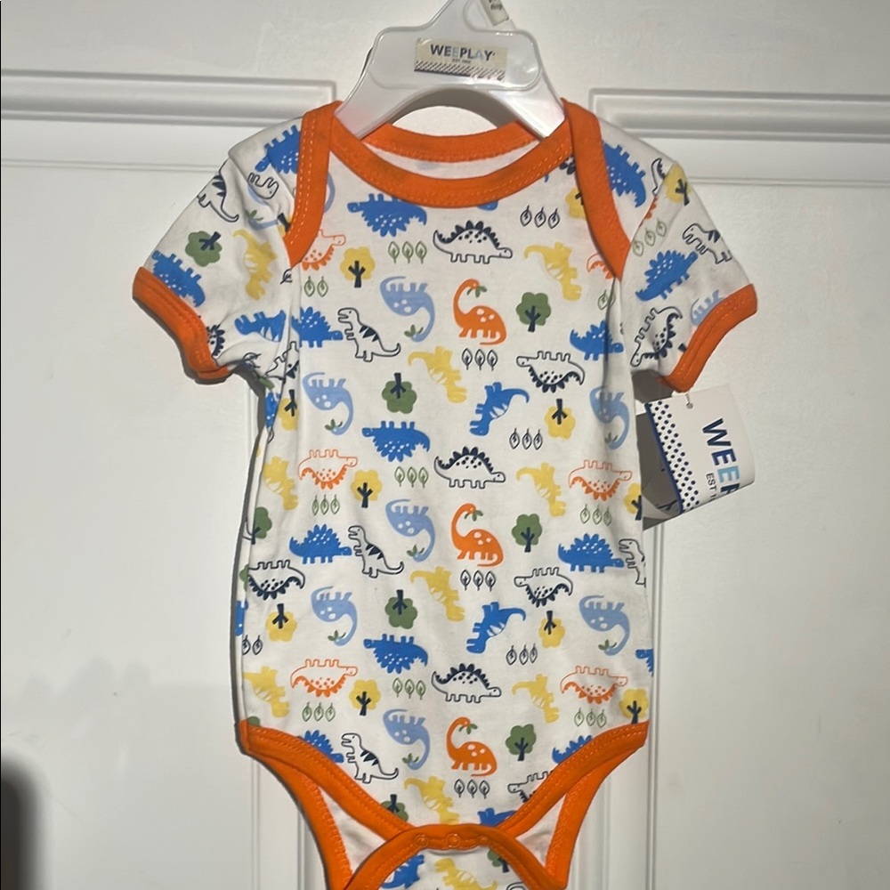 Colorful Dinosaur Baby Onesie